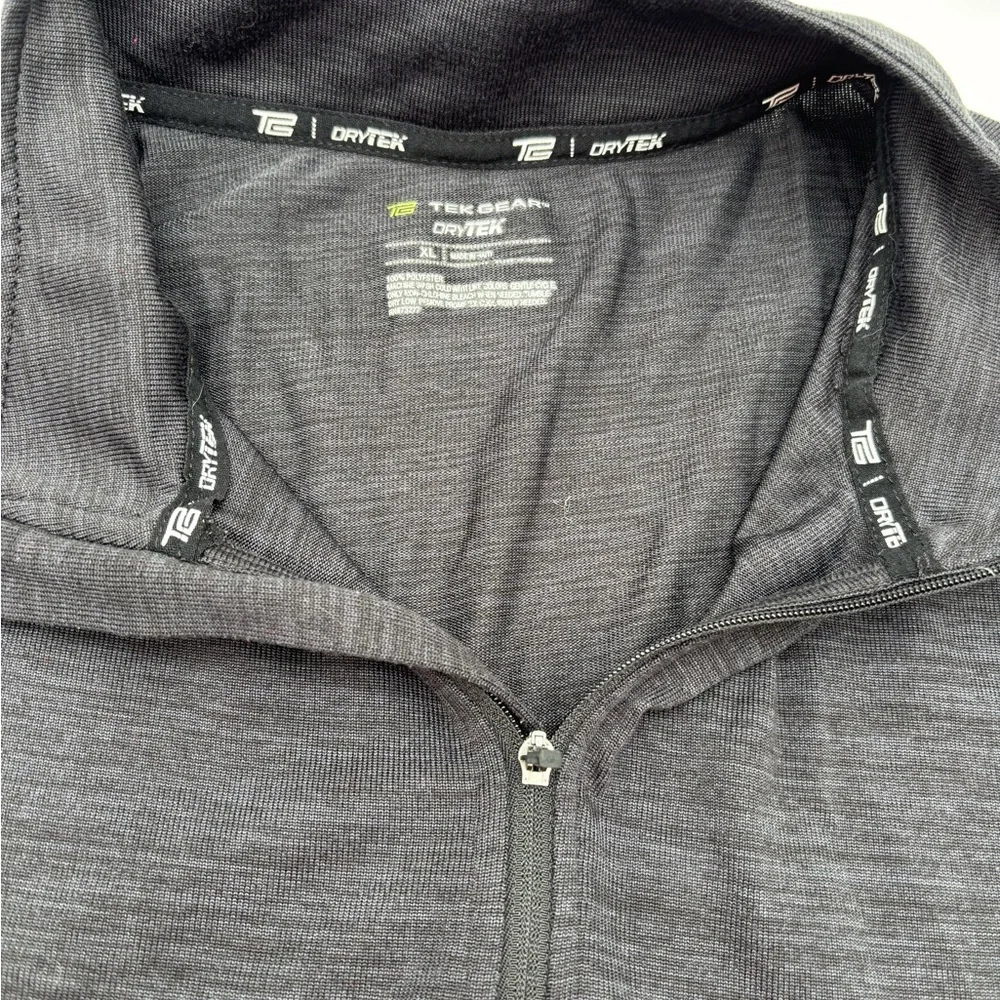 Tek‎ Gear DryTek Men's XL Gray Quarter Zip Pullover Long Slee